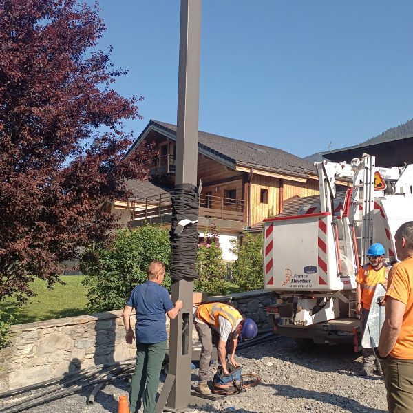 Pose des candélabres