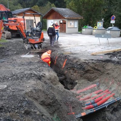 Localisation chambre AEP (Alimentation en Eau Potable) pelle-pioche !